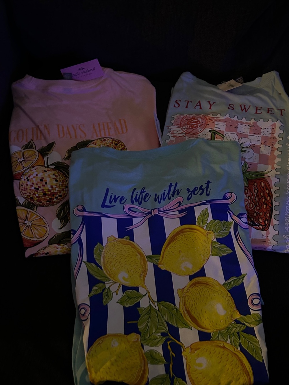 New Simply Southern Lemon Strawberry Zest Stay Sweet Golden Days Shirt XXL 2XL